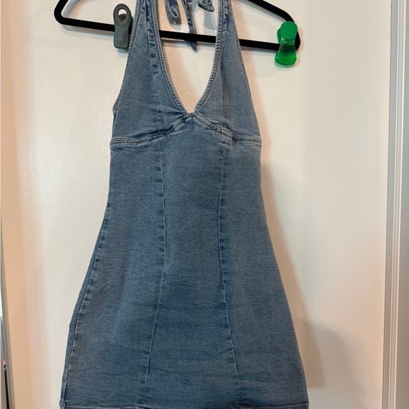 Garage Denim Halter Dress - Picture 1 of 3